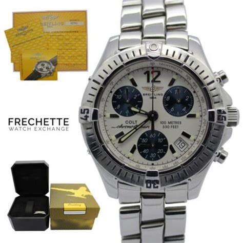 breitling colt chronoocean chronograph steel quartz watch a53350 box papers|Breitling colt ocean a53350.